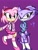 Size: 1536x2048 | Tagged: safe, artist:pearltea_ox, amy rose, blaze the cat, cat, hedgehog, 2024, alternate outfit, amy x blaze, female, females only, glasses, hearts, lesbian, looking at them, school uniform, shipping