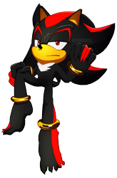 Size: 1440x2200 | Tagged: safe, artist:koudoku-chan, shadow the hedgehog, 2018, barefoot, claws, frown, gloves off, lidded eyes, looking at viewer, shoes off, signature, simple background, solo, transparent background, watermark