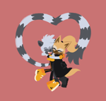 Size: 1974x1870 | Tagged: safe, artist:chie-thinks-what-to-draw, tangle the lemur, whisper the wolf, cute, duo, eyes closed, heart tail, hugging, lesbian, lineless, pink background, shipping, simple background, smile, tangabetes, tangle x whisper, whispabetes