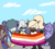 Size: 950x850 | Tagged: safe, artist:knockknockitsnickels, amy rose, sally acorn, tangle the lemur, whisper the wolf, abstract background, bi sally, bisexual, bisexual pride, daytime, duo focus, flag, flat colors, group, lesbian, lesbian pride, lesbian tangle, lesbian whisper, outdoors, pride, pride flag, pride parade, shipping, standing, tangle x whisper, trans female, trans girl amy, trans pride, transgender