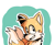 Size: 310x253 | Tagged: safe, artist:frulleboi, miles "tails" prower, fox, abstract background, grin, looking at viewer, male, outline, smile, solo, white outline