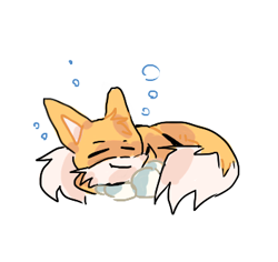 Size: 353x333 | Tagged: safe, artist:frulleboi, miles "tails" prower, cute, eyes closed, simple background, sleeping, smile, solo, white background