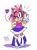 Size: 1280x1746 | Tagged: safe, artist:tomaturtles, amy rose, hedgehog, 2018, bi amy, bisexual, bisexual pride, bisexual visibility day, blushing, female, hand on hip, heart, looking at viewer, pride, shadow (lighting), signature, simple background, smile, solo, standing, white background, wink