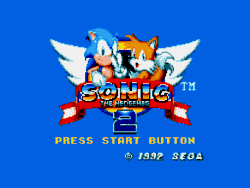 Size: 720x540 | Tagged: safe, artist:saturntherabbit, miles "tails" prower, sonic the hedgehog, sonic mania, 2023, animated, classic sonic, classic tails, duo, english text, gif, remastered, sonic the hedgehog 2 (8bit), style emulation, title screen