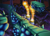 Size: 1900x1350 | Tagged: safe, artist:shazy, sonic the hedgehog, 2011, abstract background, crystal, fire, lava reef zone, lineless, ring, running, solo, sonic the hedgehog 3, watermark