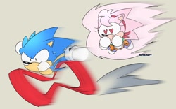 Size: 1680x1050 | Tagged: safe, artist:artsriszi, amy rose, sonic the hedgehog, super amy