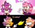 Size: 1024x820 | Tagged: safe, artist:lackypop, amy rose, blaze the cat, cat, hedgehog, 2014, amy x blaze, bow, cute, english text, eyes closed, female, females only, fire, flame, hair bow, lesbian, shipping