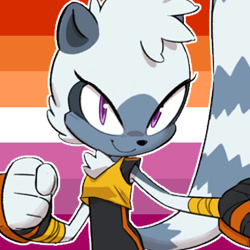 Size: 1000x1000 | Tagged: safe, artist:sth-lgbtq, tangle the lemur, edit, icon, lesbian, lesbian pride, outline, pride, pride flag, pride flag background, solo