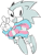 Size: 691x916 | Tagged: safe, artist:r0b0t1m3, sonic the hedgehog, clothes, hoodie, looking offscreen, monochrome, simple background, smile, solo, trans pride, v sign, white background