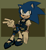 Size: 1410x1547 | Tagged: safe, artist:pand1on, sonic the hedgehog, hedgehog, clothes, cottagecore, looking at viewer, overalls, puffy sleeves, simple background, smile, solo, trans female, transgender