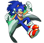 Size: 584x576 | Tagged: safe, artist:mealbits, sonic the hedgehog, aromantic, aromantic pride, bandana, eyes closed, flag, holding something, pride, pride flag, simple background, smile, solo, trans male, trans pride, transgender, transparent background