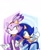 Size: 2700x3300 | Tagged: safe, artist:artzyfiz, blaze the cat, sonic the hedgehog, duo, frown, smile, sonic rush