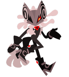 Size: 549x604 | Tagged: safe, artist:talchet, infinite the jackal, lineless, looking at viewer, phantom ruby, simple background, solo, transparent background