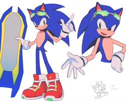 Size: 1783x1451 | Tagged: safe, artist:kuun_00, sonic the hedgehog, 2024, extreme gear, simple background, smile, solo, sonic riders, white background
