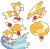 Size: 840x827 | Tagged: safe, artist:sleepykichii, miles "tails" prower, fox, sonic the ova, classic sonic (universe), classic tails, flying, frown, male, simple background, smile, solo, spinning tails, standing, surfboard, surfing, thumbs up, transparent background, water