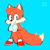 Size: 1280x1280 | Tagged: safe, artist:tmp-tmp-tmp, miles "tails" prower, blue background, cute, looking at viewer, male, signature, simple background, smile, smiling at viewer, solo, standing