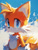 Size: 900x1195 | Tagged: safe, ai art, artist:dreamup.ai, miles "tails" prower, 2024, abstract background, deviantart watermark, looking at viewer, obtrusive watermark, prompter:leork-dream, solo, standing, watermark