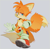 Size: 2048x2004 | Tagged: safe, artist:indigobeatss, artist:tsaikonautz, miles "tails" prower, :3, clenched fist, grey background, lidded eyes, looking at viewer, simple background, smile, solo, walking