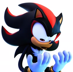 Size: 2048x2026 | Tagged: safe, artist:souljenx7, shadow the hedgehog, 2024, 3d, faic, mouth open, simple background, solo, white background