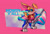 Size: 1480x1000 | Tagged: safe, artist:rabbotred, bunnie rabbot, rabbit, english text, flag, holding something, lidded eyes, looking at viewer, partially roboticized, pride, pride flag, smile, solo, trans female, trans pride, trans visibility day, transgender, whiskers