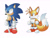 Size: 2048x1536 | Tagged: safe, artist:larabar, miles "tails" prower, sonic the hedgehog, fox, hedgehog, sonic the hedgehog 2, classic sonic, classic sonic (universe), classic style, classic tails, duo, male, simple background, standing, white background