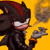Size: 1240x1240 | Tagged: safe, artist:truch00_00, shadow the hedgehog, 2024, alternate version, cigarette, holding something, jacket, simple background, smoke, smoking, solo, yellow background