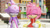 Size: 1280x720 | Tagged: safe, artist:somco, amy rose, blaze the cat, cat, hedgehog, 2023, 3d, amy x blaze, amy's halterneck dress, blaze's tailcoat, cute, eyes closed, female, females only, lesbian, shipping, smile, station square