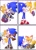 Size: 1486x2048 | Tagged: safe, artist:nekitogame67025, mangey, miles "tails" prower, nine, sails, sonic the hedgehog, sonic prime, 2024, blushing, carrying them, cute, flying, gay, group, holding hands, lidded eyes, looking at each other, looking at them, mangey x sonic, mouth open, nine x sonic, panels, sails x sonic, shipping, simple background, smile, sonic x tails, spinning tails, tailabetes, white background
