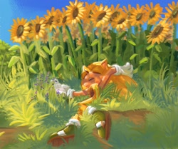 Size: 2048x1715 | Tagged: safe, artist:kingprinceleo, sonic the hedgehog, super sonic, 2024, daytime, eyes closed, flower, grass, green shoes, lavender, lineless, lying down, mouth open, outdoors, sleeping, solo, sunflower, super form