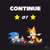 Size: 1600x1600 | Tagged: safe, artist:riotaiprower, miles "tails" prower, sonic the hedgehog, 30 days sonic, sonic the hedgehog 2, 2021, black background, classic sonic, classic style, classic tails, continue screen, english text, frown, mouth open, redraw, signature, simple background, star (symbol)