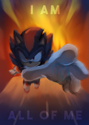 Size: 595x842 | Tagged: safe, artist:rummycoffee, shadow the hedgehog, 2020, abstract background, clenched fist, flying, frown, i am all of me, lineless, looking at viewer, mid-air, reaching towards the viewer, redraw, shadow the hedgehog (video game), solo