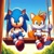 Size: 1024x1024 | Tagged: safe, ai art, miles "tails" prower, sonic the hedgehog, 2024, clouds, daytime, from below, holding something, looking at viewer, looking down, looking down at viewer, outdoors, prompter:swiftfurai, sitting, smile, smiling at viewer, solo, swing, treads