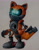 Size: 1576x2042 | Tagged: safe, artist:anxiousalex2004, 2023, black sclera, glowing eyes, looking offscreen, looking up, metal tails, robot, simple background, solo, standing, traditional media