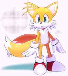 Size: 1833x2048 | Tagged: safe, artist:snt0skt, miles "tails" prower, cute, looking at viewer, smile, solo, standing
