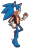 Size: 1280x1910 | Tagged: safe, artist:didichan001, sonic the hedgehog, alternate universe, barefoot, fingerless gloves, looking offscreen, mouth open, simple background, solo