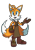 Size: 1188x1680 | Tagged: safe, artist:didichan001, miles "tails" prower, alternate universe, clothes, looking offscreen, mouth open, open smile, simple background, smile, solo