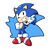 Size: 2000x2000 | Tagged: safe, artist:michael-h-art, sonic the hedgehog, hedgehog, 2024, classic sonic, classic sonic (universe), hand on hip, looking up, male, pointing, semi-transparent background, smile, solo