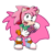 Size: 2000x2000 | Tagged: safe, artist:michael-h-art, amy rose, hedgehog, 2024, amy's schoolgirl outfit, card, classic amy, classic sonic (universe), female, holding something, looking at viewer, mouth open, semi-transparent background, smile, solo, standing