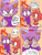 Size: 1800x2400 | Tagged: safe, artist:artyyline, amy rose, blaze the cat, cat, hedgehog, 2019, amy x blaze, amy's halterneck dress, blaze's tailcoat, blushing, comic, covering face, cute, dress, english text, female, females only, fire, flame, lesbian, shipping, speech bubble