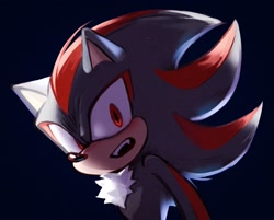 Size: 1775x1426 | Tagged: safe, artist:mmachu_sonic, shadow the hedgehog, 2024, black background, looking at viewer, mouth open, simple background, solo