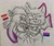 Size: 1979x1651 | Tagged: safe, artist:maberbie03, rouge the bat, wave the swallow, 2024, bi rouge, bisexual, bisexual pride, blushing, duo, frown, lesbian, lesbian pride, lesbian wave, line art, monochrome, pencilwork, pride, shipping, sketch, smile, spot color, standing, traditional media, wavouge