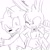 Size: 1575x1575 | Tagged: safe, artist:revvonox, feels the rabbit, hedgehog, rabbit, 2023, duo, feels x terios, gay, line art, looking at them, male, mouth open, shipping, signature, simple background, smile, terios the hedgehog, white background