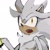 Size: 1285x1285 | Tagged: safe, artist:ghb_111, silver the hedgehog, 2024, fangs, looking up, mouth open, scar, simple background, solo, top surgery scars, trans boy silver, trans male, transgender, white background
