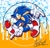 Size: 2048x1982 | Tagged: safe, artist:art_andstuff, sonic the hedgehog, sonic adventure, 2024, abstract background, adventure pose, looking at viewer, redraw, signature, smile, smiling at viewer, solo