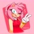 Size: 2048x2048 | Tagged: dead source, safe, artist:mingkeuuyu, amy rose, blushing, cute, heart, signature, solo, v sign, wink