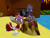 Size: 1024x768 | Tagged: safe, artist:kamiase, amy rose, blaze the cat, cat, hedgehog, 2010, 3d, amy x blaze, amy's halterneck dress, beach, blaze's tailcoat, clothes, cute, dress, female, females only, gmod, hand up, lesbian, looking at viewer, shipping
