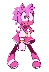 Size: 454x673 | Tagged: safe, artist:transzsonix, amy rose, 2024, simple background, smile, solo, standing, white background