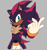 Size: 1252x1334 | Tagged: safe, artist:frostiios, shadow the hedgehog, alternate eye color, alternate universe, blue eyes, frown, grey background, looking at viewer, simple background, solo