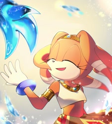 Size: 1850x2048 | Tagged: safe, artist:yaonhi, chaos, tikal, sonic adventure, 2024, duo, eyes closed, mouth open, offscreen character, smile, water