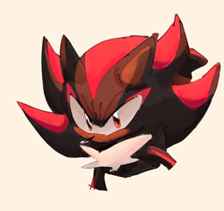 Size: 1068x1003 | Tagged: safe, artist:dailyhogz, shadow the hedgehog, looking at viewer, no mouth, simple background, solo, white background